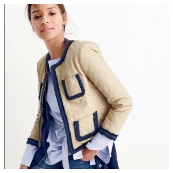 J.CREW Jackets & Blazers - J.CREW Size 10 $178 Quilted Safari Jacket Beige